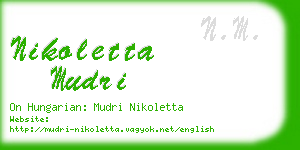 nikoletta mudri business card